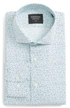 Men's Nordstrom Men's Shop Trim Fit Floral Dress Shirt .5 - 32/33 - Blue/green