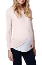 Women's Topshop Long Sleeve Maternity/nursing Top Us (fits Like 0-2) - Pink