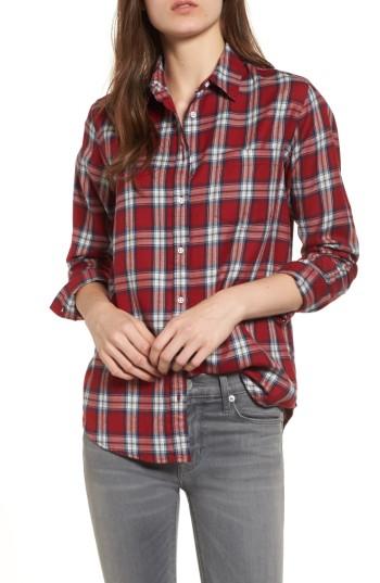 Women's Dl1961 Mercer & Spring Plaid Shirt - Red