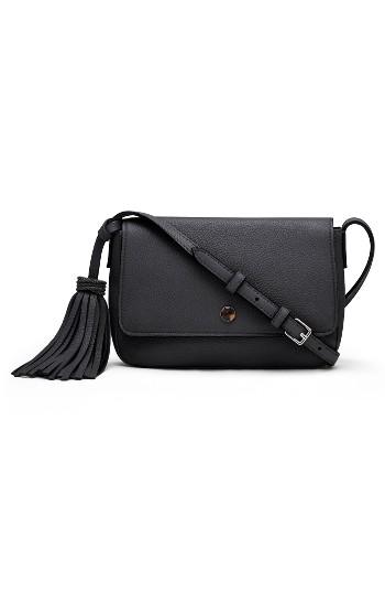 Elizabeth And James Micro Cynnie Leather Crossbody Bag - Black
