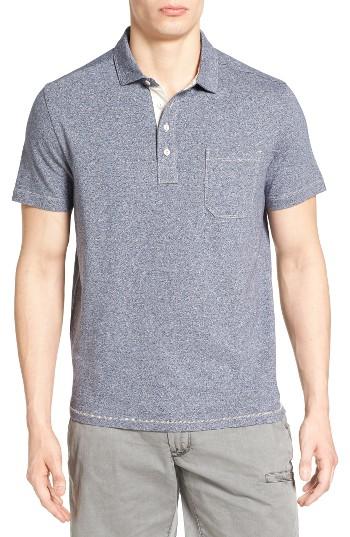 Men's Jeremiah Dixon Twist Yarn Jersey Polo, Size - Blue