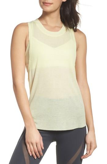Women's Alo Heat Wave Ribbed Muscle Tee - Yellow