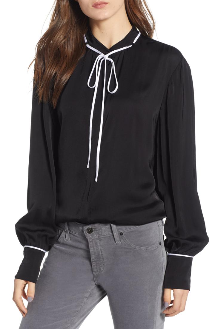 Women's Tibi Silk Crepe De Chine Peplum Top