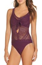 Women's Becca Color Play Crochet One-piece Swimsuit - Purple