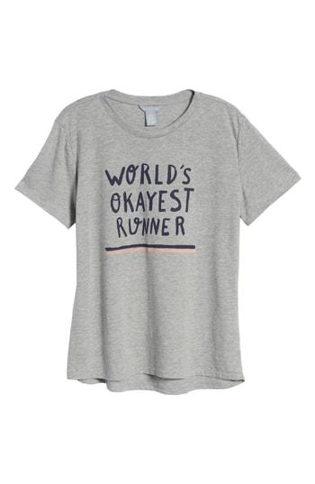 Petite Women's Caslon Off Duty Graphic Tee P - Grey