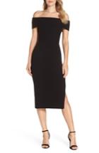 Women's Eliza J Off The Shoulder Midi Sweater Dress - Black
