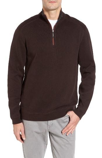 Men's Tommy Bahama Flip Side Reversible Quarter Zip Twill Pullover