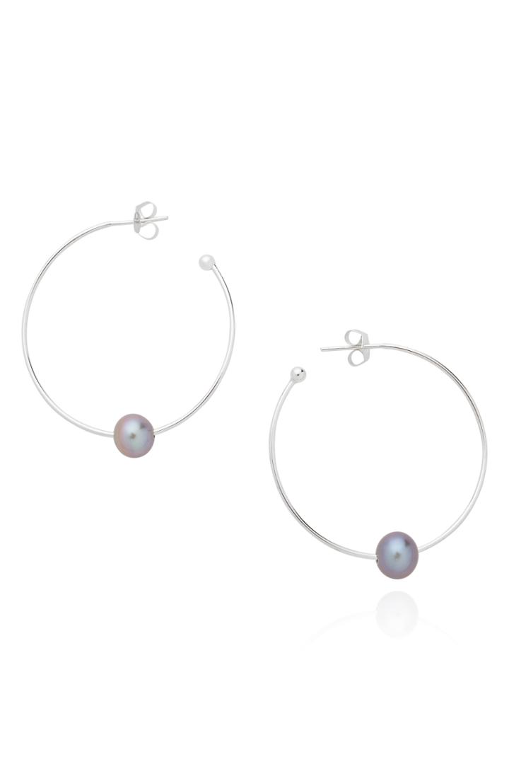Women's Claudia Bradby Essential Pearl Hoop Earrings