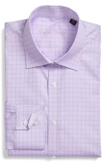 Men's English Laundry Trim Fit Check Dress Shirt - 34/35 - Purple