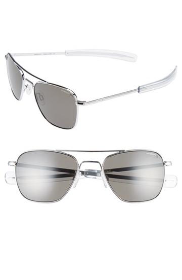 Men's Randolph Engineering 52mm Polarized Aviator Sunglasses - Bright Chrome