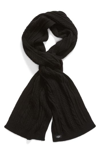 Women's Ugg Cable Knit Scarf, Size - Black