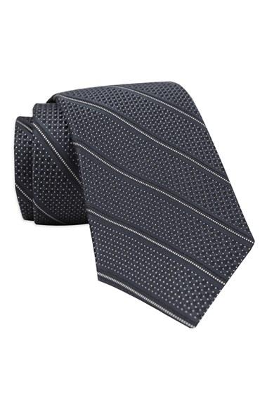 Men's Gitman Stripe Silk Tie, Size X-long - Grey