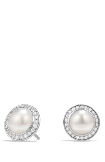 Women's David Yurman 'cerise' Earrings With Pearls And Diamonds