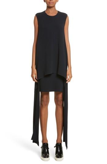 Women's Stella Mccartney Stretch Cady Sharkbite Hem Dress Us / 34 It - Blue