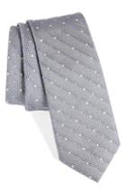 Men's Nordstrom Men's Shop Eden Dot Silk Skinny Tie, Size - Black
