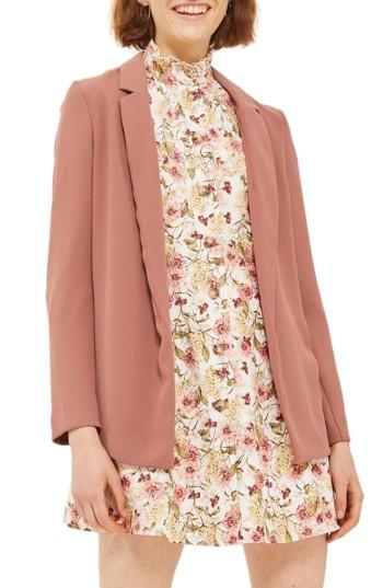 Women's Topshop Chuck On Blazer Us (fits Like 10-12) - Pink