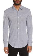 Men's Boss Ronny Trim Fit Print Sport Shirt, Size - Blue