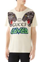 Men's Gucci Tiger Print T-shirt - Yellow