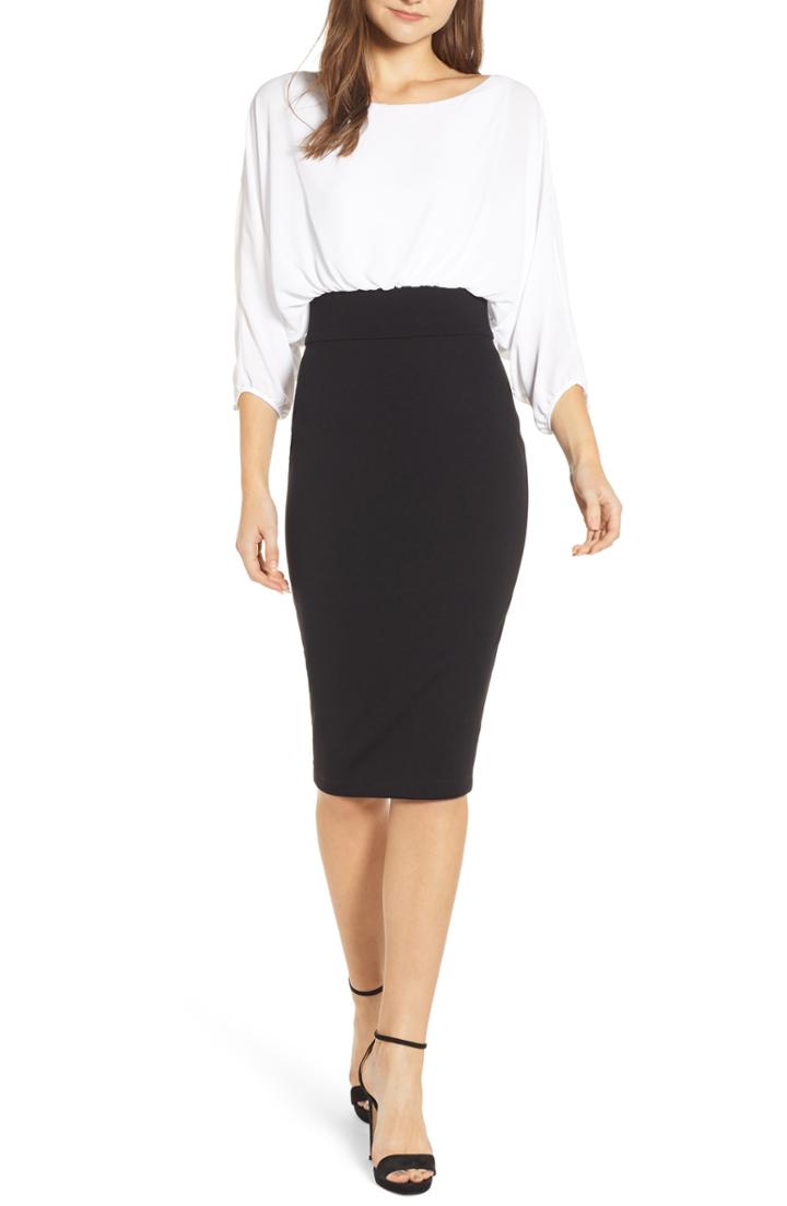 Women's Bailey 44 Laws Of Attraction Georgette & Ponte Dress - Black