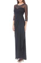 Women's Js Collections Embellished Illusion Gown