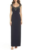 Women's Adrianna Papell Beaded Bodice Column Gown - Blue