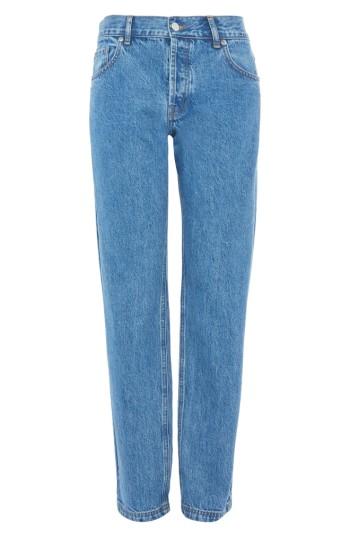Women's Topshop Medium Wash Straight Leg Jeans Us (fits Like 0) - Blue