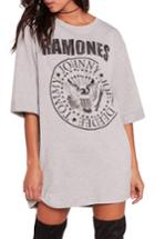 Women's Missguided Ramones T-shirt Dress Us / 6 Uk - Grey
