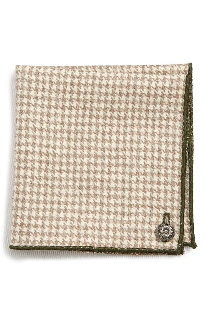 Men's Armstrong & Wilson Houndstooth Wool Pocket Square
