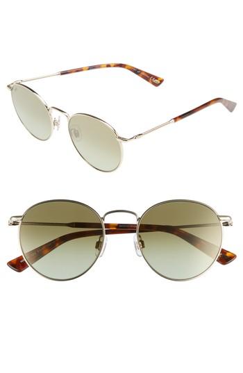 Women's Web 51mm Round Metal Sunglasses - Gold/ Green Mirror