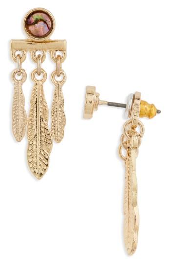 Women's Topshop Feather Drop Back Earrings