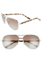Women's Ted Baker London 60mm Polarized Aviator Sunglasses - Gold/ Brown Havana