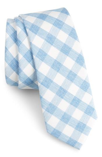 Men's 1901 Larkin Check Cotton Tie, Size - Blue