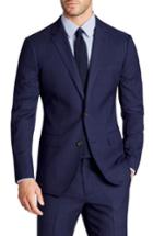 Men's Bonobos Jetsetter Slim Fit Plaid Stretch Wool Sport Coat R - Blue