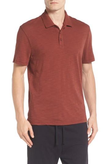 Men's Vince Slub Cotton Polo, Size - Brown