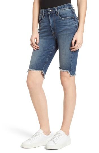 Women's Good American The Stagger Hem Bermuda Shorts - Blue