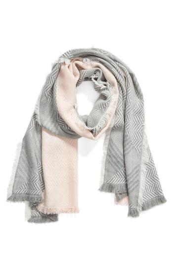 Women's Rebecca Minkoff Chevron Yarn Dye Oblong Scarf, Size - Pink