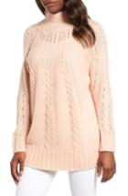 Women's Caslon Dolman Sleeve Cable Knit Tunic - Pink