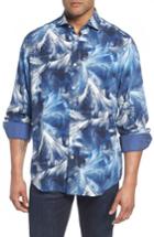 Men's Bugatchi Classic Fit Palm Print Sport Shirt - Blue