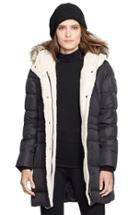 Women's Lauren Ralph Lauren Faux Fur Trim Down & Feather Fill Parka - Black