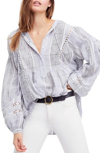 Women's Free People Baja Babe Hooded Tunic - Blue