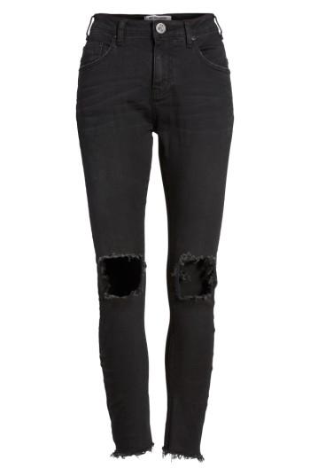 Women's One Teaspoon Freebirds Ripped High Waist Skinny Jeans - Black