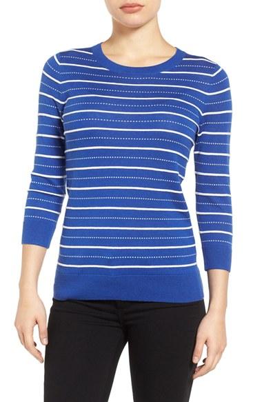 Women's Halogen Cotton Blend Pullover - Blue