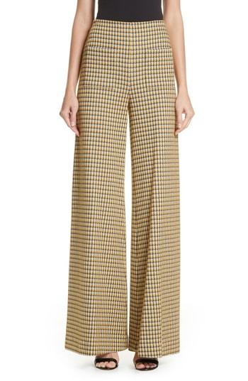 Women's Hellessy Luc Houndstooth Wide Leg Pants - Yellow