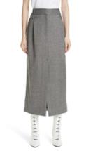 Women's Tibi Herringbone Tweed Wool Pencil Skirt - Grey