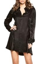 Women's Bardot Cassia Ruffle Trim Shirtdress - Black