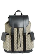 Men's Gucci Eden Flap Top Canvas Backpack -
