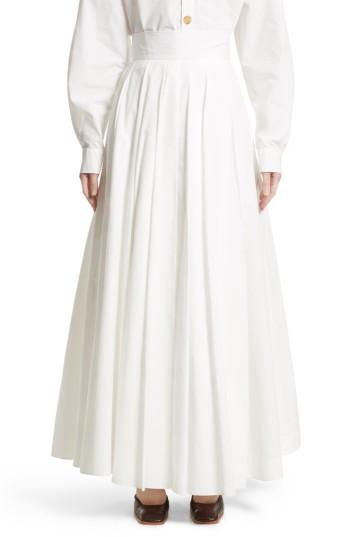 Women's A.w.a.k.e. Pleated Maxi Skirt Us / 36 Fr - White