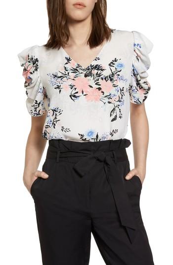 Women's Halogen Ruched Sleeve Blouse - White