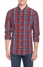 Men's Mizzen+main Pine Trim Fit Plaid Performance Sport Shirt - Red