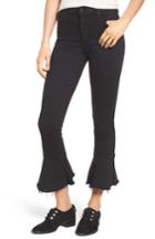 Women's Mother The Cha Cha Fray Flare Crop Jeans - Black